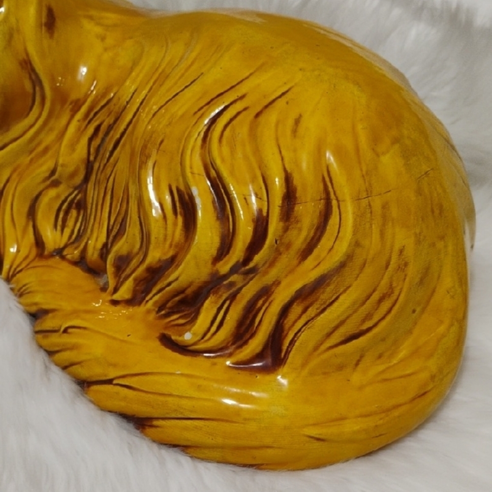 SALE! Large 1977 Vintage Cat Decor Majestic Gold Cat Sculpture #205 SMALL CRATE - Picture 4 of 12
